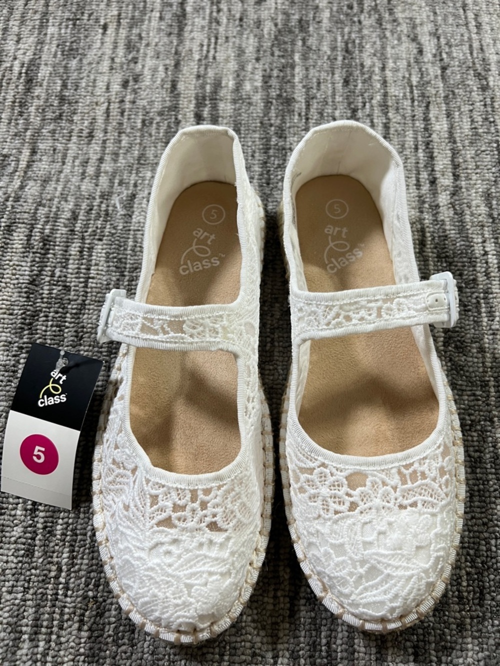 Art Class - White Lace Mary Jane Shoes for Girls Various Sizes